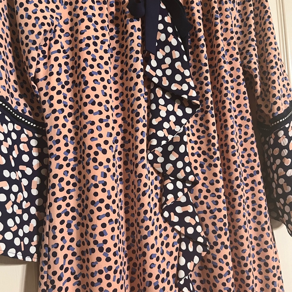 Nanette Lepore Spot Bell Sleeve Dress Size 12 - Picture 3 of 4